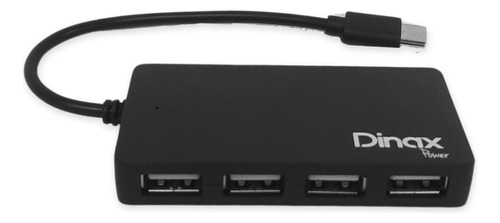 Hub Adaptador Zapatilla Con 4 Puertos Usb Y Conector Tipo C Color Negro