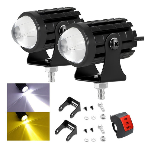 Par De Faros Led Auxiliares De Doble Color Para Coche Y Moto