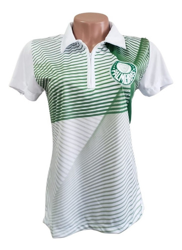 Camiseta Feminina Palmeiras Branca Verde Especial Licenciada