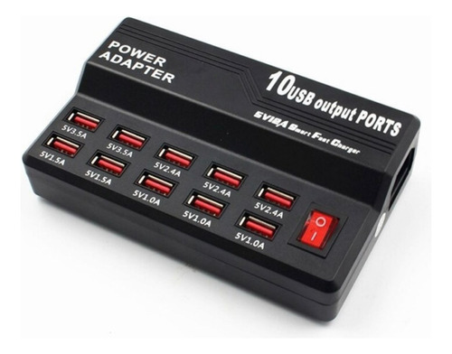 Cargador Usb Fastcharge Multiple 10 Puertos Alargador