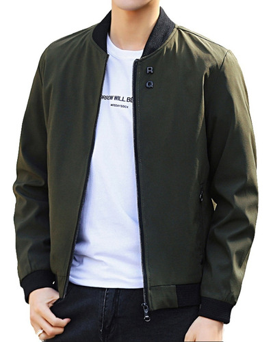 Hombre Casual Chaqueta Ligera Bomber Varsity Rompevientos