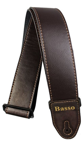 Correa Sintetico Marron Liso Basso Sf112 150cm Guitarra Bajo