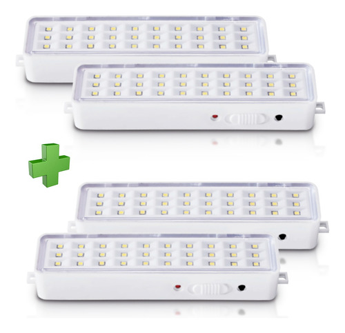 Pack X 4 Luces Luz De Emergencia 30 Leds Bateria Recargable