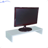 Base Para Monitor E Tela Mdf Branco 60x20x10