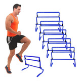 Set De 6 Vallas Para Entrenamiento De Altura Ajustable Azul