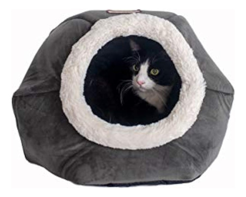 Armarkat Cat Bed Modelo C80csh/mb Gris Terciopelo 18 X 18 X 