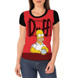 Camiseta/camisa Feminina Homer Simpson - Duff Beer Cerveja 