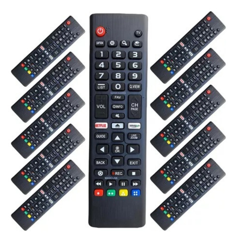 Atacado 10 Controle Remoto Universal Tv LG Smart Netflix