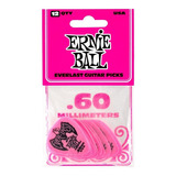 Ernie Ball Paquete 12 Púas Plumillas .60 Mm Guitarra 9179 Color Rosa