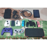 Nintendo Switch V2 - Com Muitos Acessórios. 4 Controles, Adaptador De Internet, Capa E +