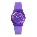 Reloj Swatch Perfect Plum De Silicona Violeta Para Mujer