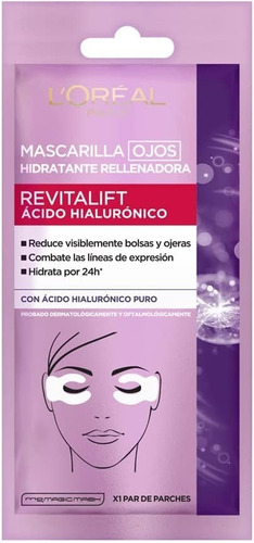 Mascarilla D/ojos Revitalift Ácido Hialurónico L'oréal Paris