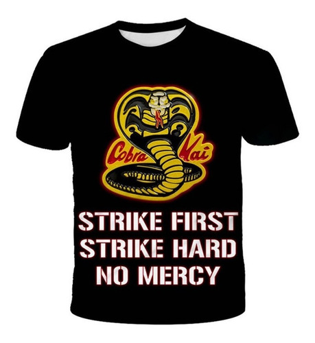 Polera Niño Cobra Kai  Full 3d Impresión Digital Importada