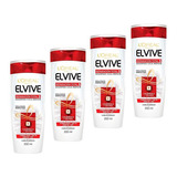 Shampoo Loreal Paris Cabello Dañado Elvive 200ml X4