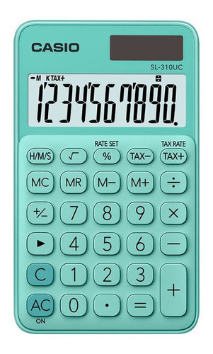 Calculadora De Bolsillo Casio Emerald Color Sl310uc De 10 Dígitos