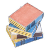 Libros Apilados De Cristal Coloreado, Lámpara, Estilo Vintag