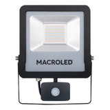 Reflector 50w Led Sensor Movimiento Exterior Blanco Cálido