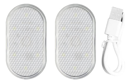 Sensor De Luz Led Para Interior De Coche, 2 Unidades, Recarg