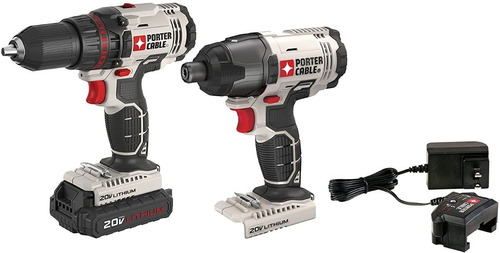 Porter-cable 20v Cordless Drill Combo Kit Impact Driver