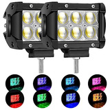 Rgb Led Pods Light 4 Pulgadas 36w Multicolor Chasing Ha...