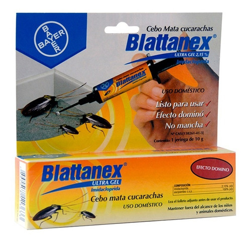 Gel Insecticida Mata Cucarachas Blattanex Jeringa 10gr Bayer