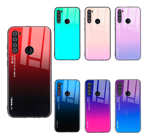 Funda Case Vidrio Degradado Para Xiaomi Redmi Note 8