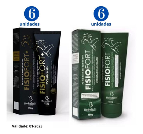 Pomada Fisiofort Verde + Fisiofort Premium Preta 12 Unidades