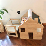 Escritorio Mesa Casita Pizarron Montessori 1 Silla Paraiso