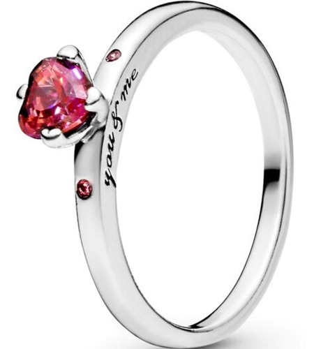 Anillo Pandora Corazón Rojo Reluciente Incluye Set De Regalo