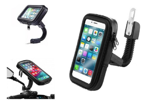 Funda Celular Moto Soporte Para Espejo C/usb Cargador Zx-452