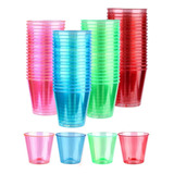 30 Vasos Acrílicos Plastico Shot 100ml Cotillon Fluor Neon  