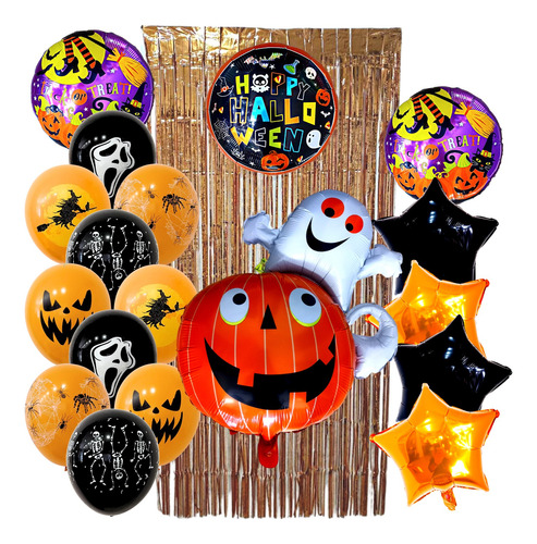 Combo Kit Deco Fiesta Globos Halloween N°1