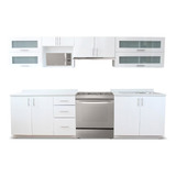 Cocina Integral Moderna Sabadell Derecha Estufa 3.10m Blanca