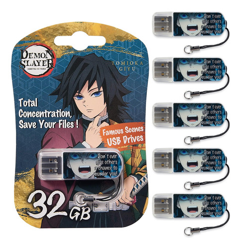 Pack C/5 Usb Verbatim 32gb Demon Slayer Tomioka Giyu