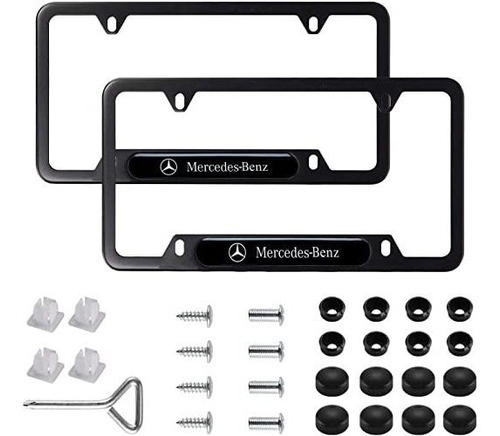 Westion 2pcs Car Logo License Plate Frames With Screw Caps S