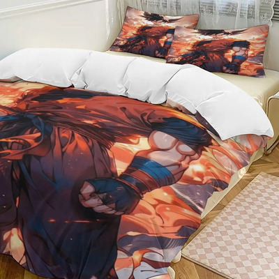 Duvet Set Juego De Cama Dragon Ball Goku Art Print_3 Para