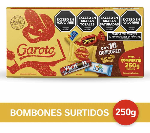 Oferta! Caja Bombones Chocolate Garoto 250g Importada Brasil