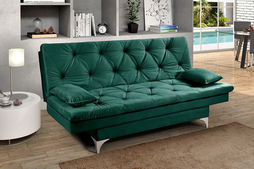 Sofa Cama Reclinavel Austria Suede Liso Essencial Estofados