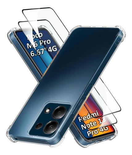 2x Mica Funda Para Xiaomi Poco Redmi Case Pantalla Cristal