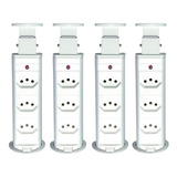 Kit 4 Torres De Tomada Multiplug 3 Tomadas Bivolt Cor Branco