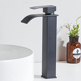 Grifo Lavabo Negro Mate Monomando Cascada