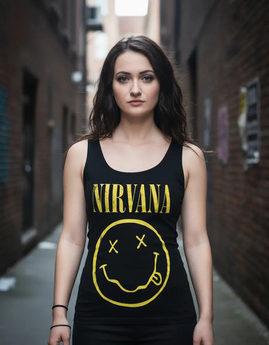 Camiseta Dama Bandas De Rock Frescas Espalda Descubierta