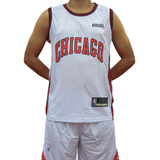 Conjunto - Uniforme Nba-basquet Adulto Chicago Bulls Blanco