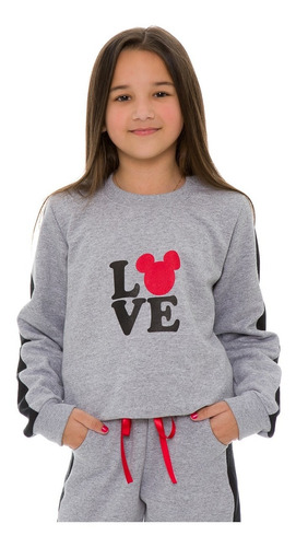 Conjunto Moletom De Inverno Infantil Feminino Meninas Minnie