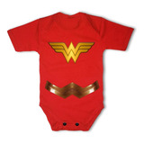 Disfraz Bebé Niña Halloween - Pañalero De Wonder Woman Rojo