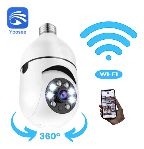 Câmera Ip De Segurança Wifi Giratória 360 Lâmpada Espiã