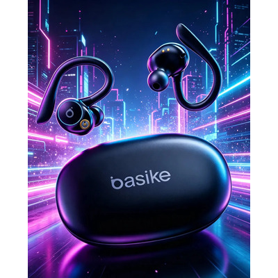 Fone de Ouvido Basike TWS Bluetooth 5.4 Com Clip e Cancelamento de Ruído ENC