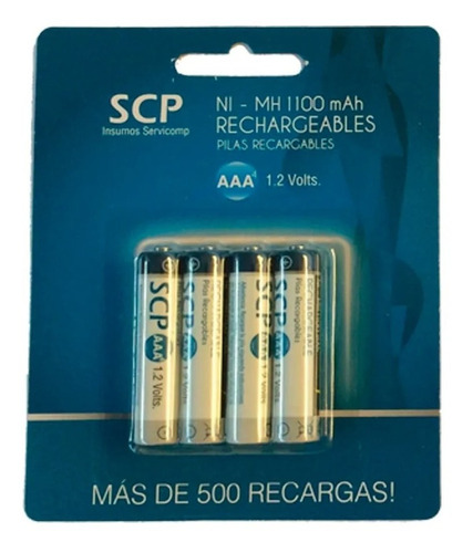 Pila Aaa Scp Recargables Ni-mh-1100 Cilíndrica - Pack De 4 Unidades