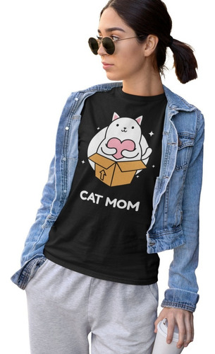 Polera Moda - Nacional Juvenil - Cat Mom Gato - Mujer