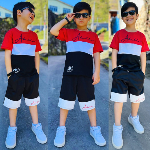 Conjunto Infantil Masculino Roupa De Verão Top De Linha